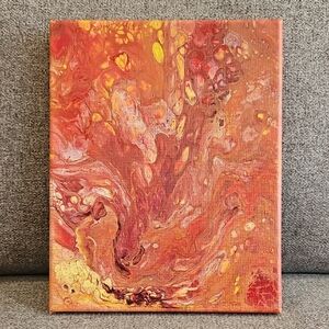 Abstract Red and Yellow Canvas Art